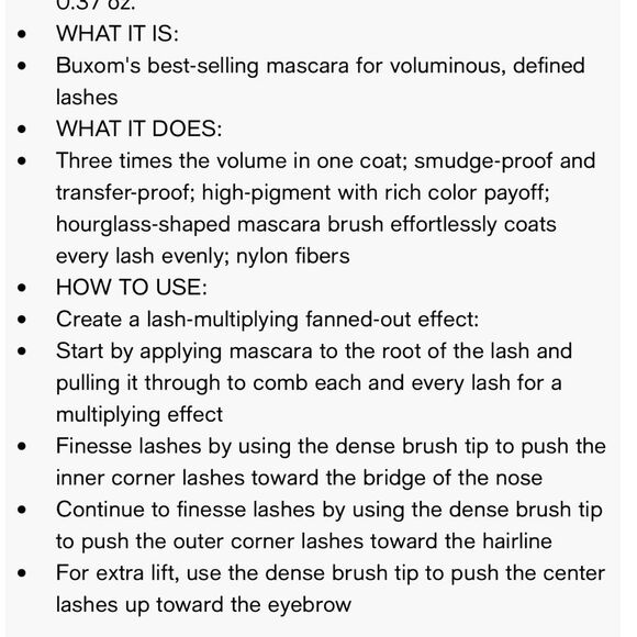 2 Buxom Full-Size Lash Volumizing Mascara Blackest Black New - Picture 8 of 8